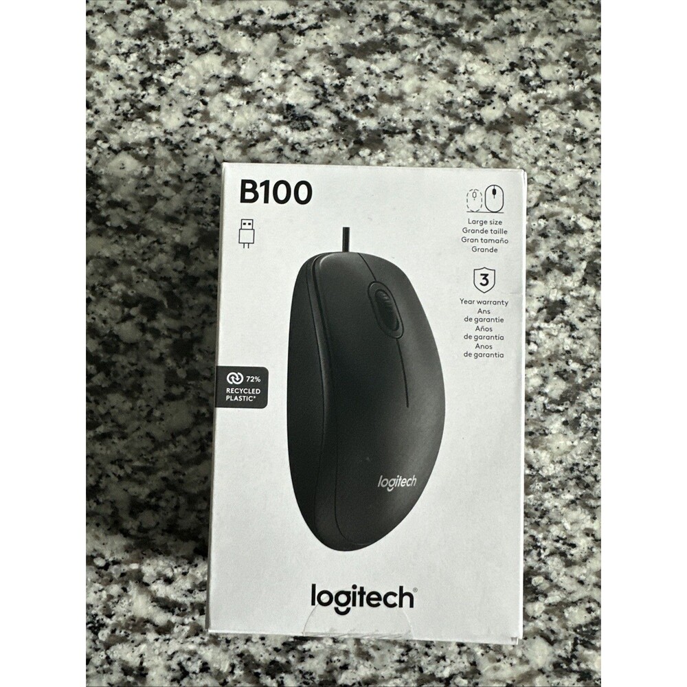 Logitech B100 Optical USB Mouse,Black